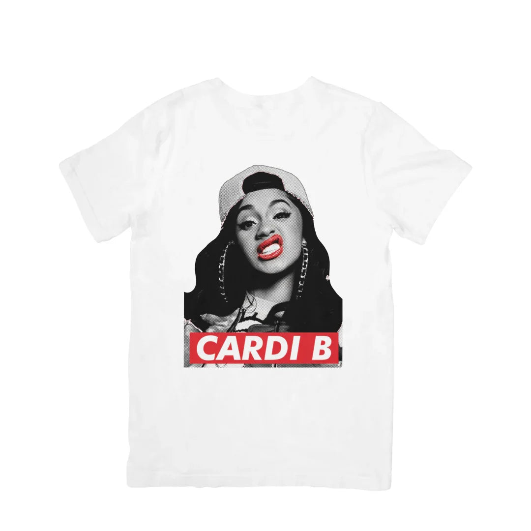 Camiseta Básica Cardi B P&b Branco
