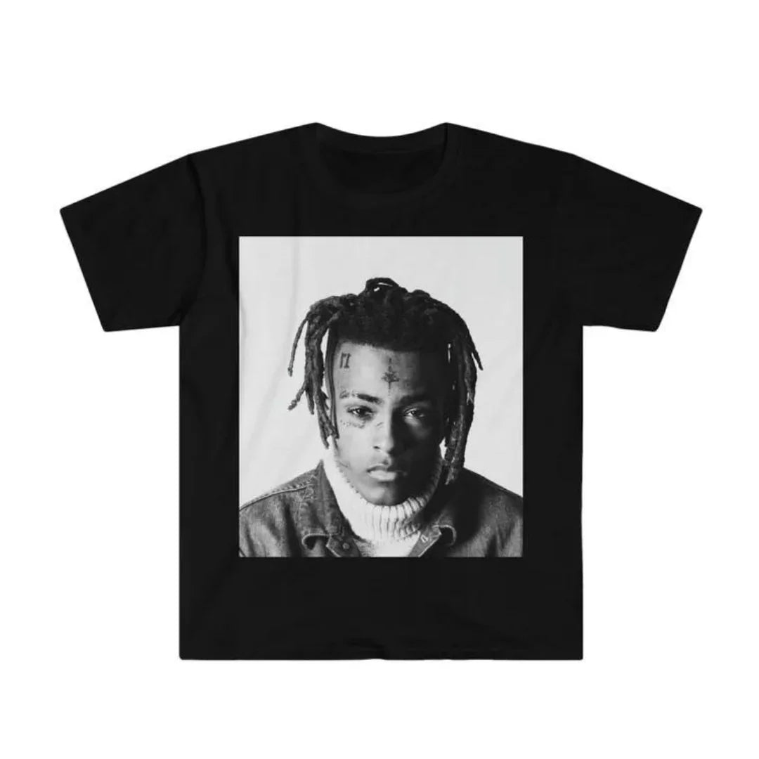 Camiseta Básica Xxxtentacion P&B-PRETO