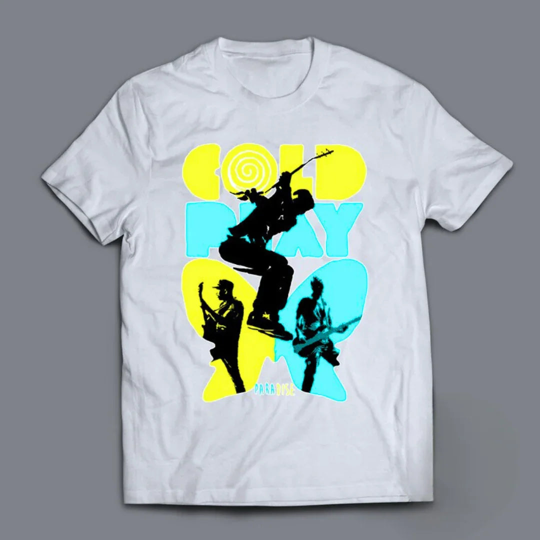 Camiseta Básica Coldplay Paradise-BRANCO 