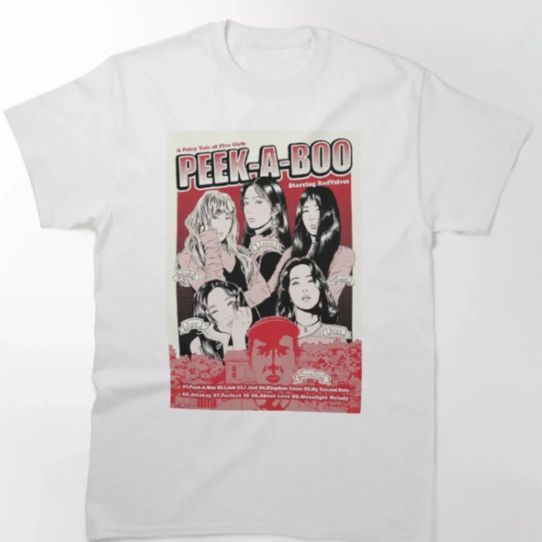 Camiseta Básica Red Velvet Peek A Boo - branco