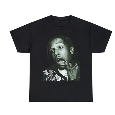 Camiseta Básica Asap Rocky Photo - PRETO ( FRENTE ) 