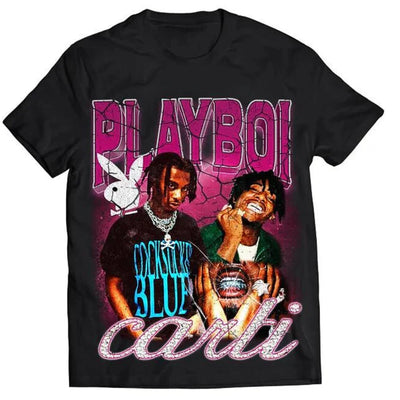 Camiseta Básica Playboi Carti Mood - PRETO 