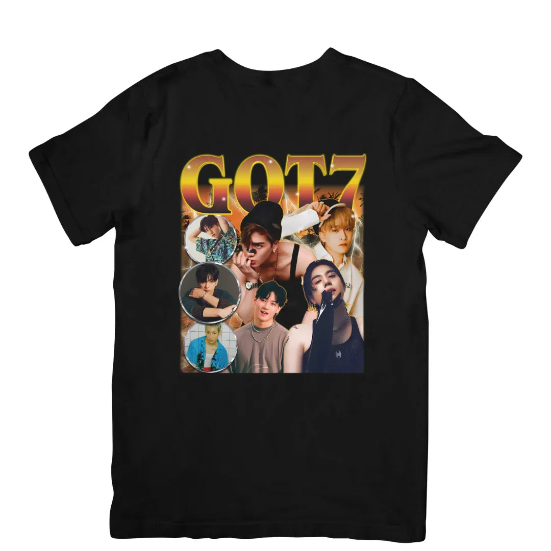 Camiseta Básica GOT7 Retro 90'S - preto