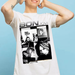 Camiseta Básica Bon Jovi Retro Graphic