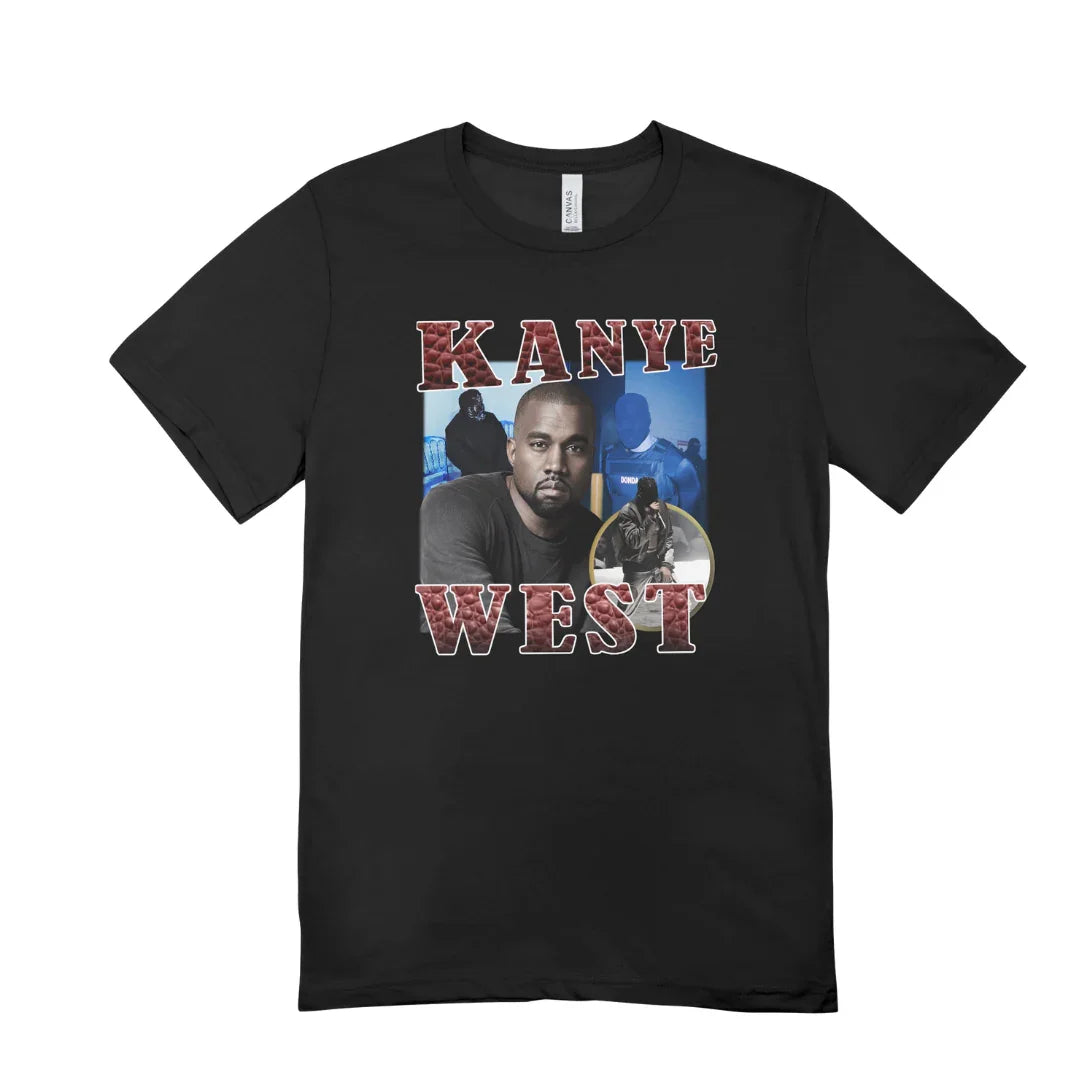 Camiseta Básica Kanye West Retro Vintage Preto