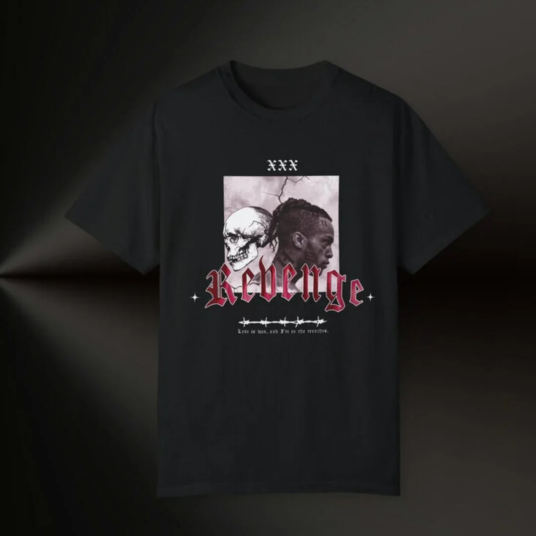 Camiseta Básica Xxxtentacion Revenge Graphic-PRETO