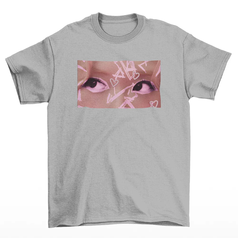Camiseta Básica Rosé Eyes Blackpink-CINZA