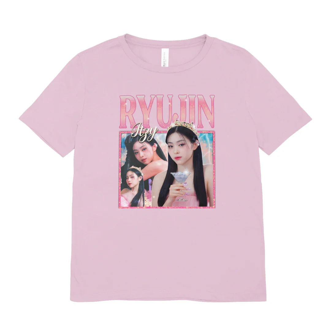 Camiseta Básica Itzy Ryujin - rosa bebê