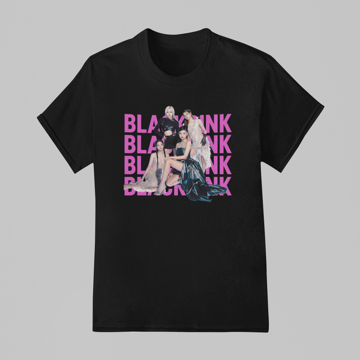 Camiseta Básica Blackpink Group Photo Collage