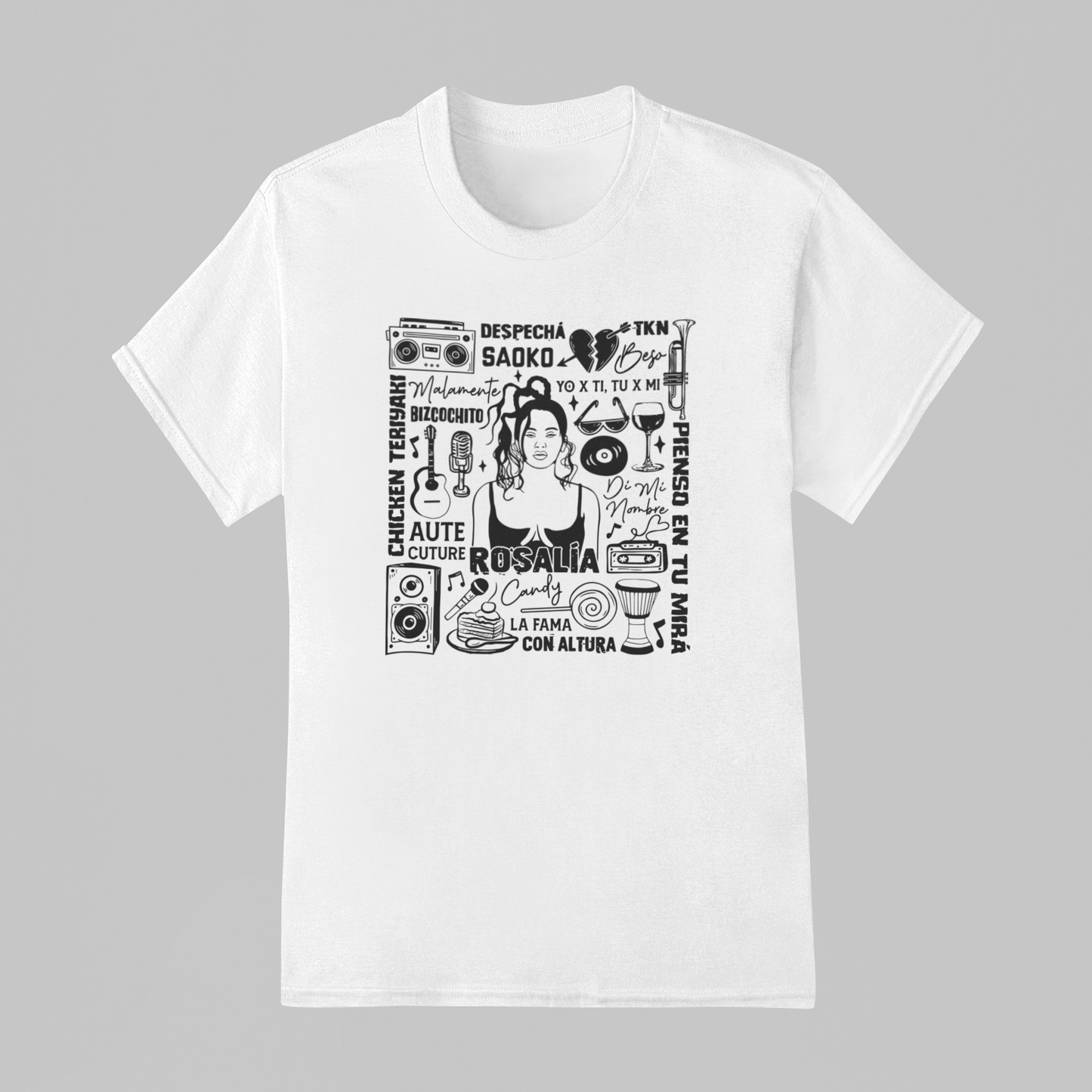 Camiseta Básica Rosalia Musics Letter