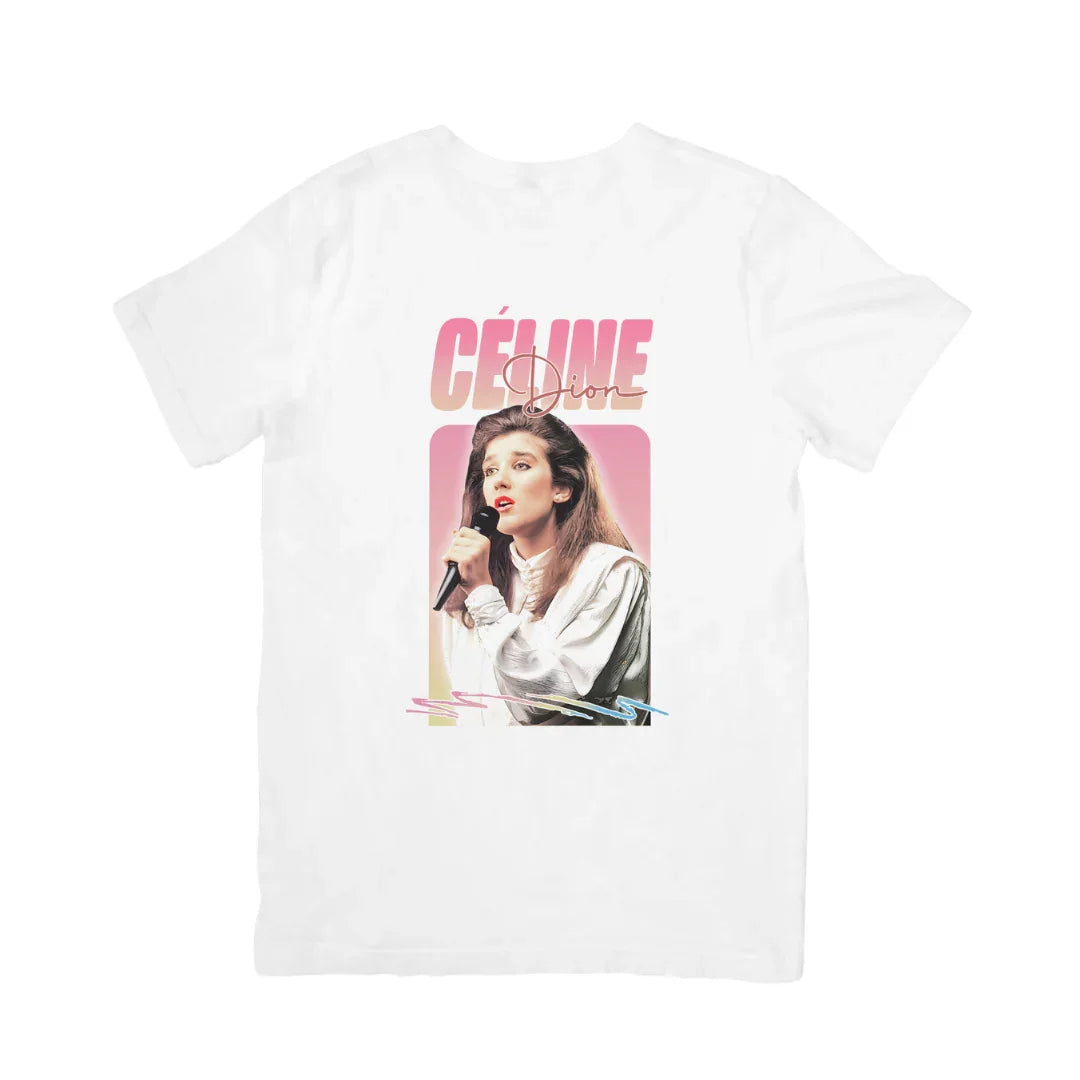 Camiseta Básica Céline Dion Singer Branco