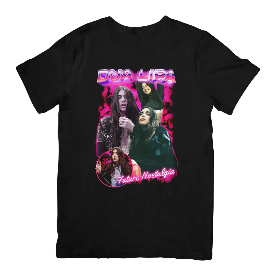 Camiseta Básica Future Nostalgia Dua Lipa Preto