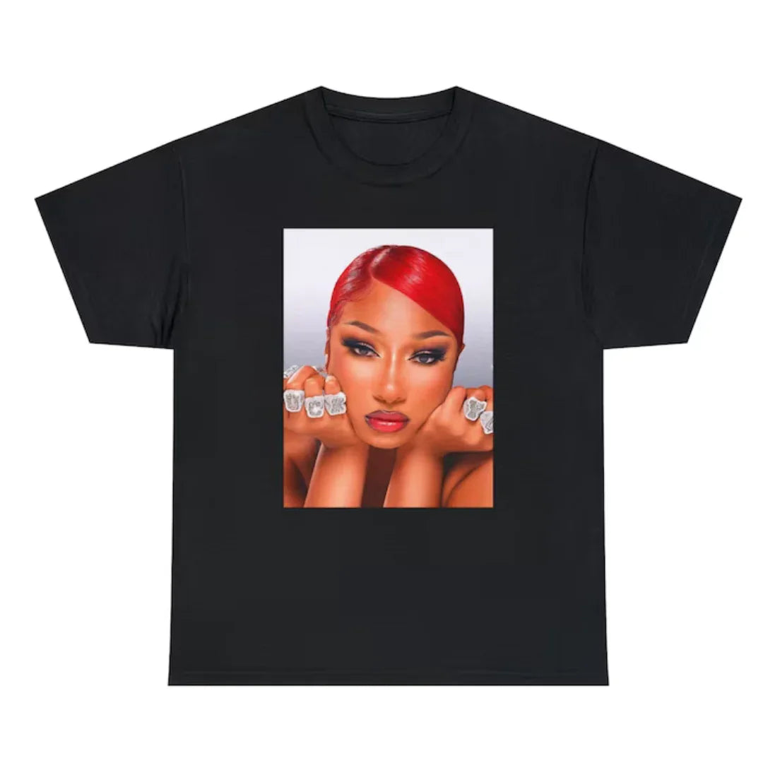 Camiseta Básica Megan Thee Stallion Style-PRETO