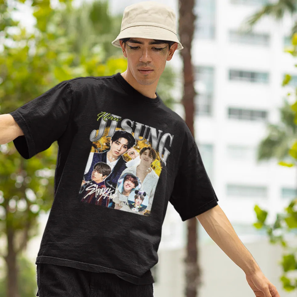 Camiseta Básica Stray Kids Jisung Retro