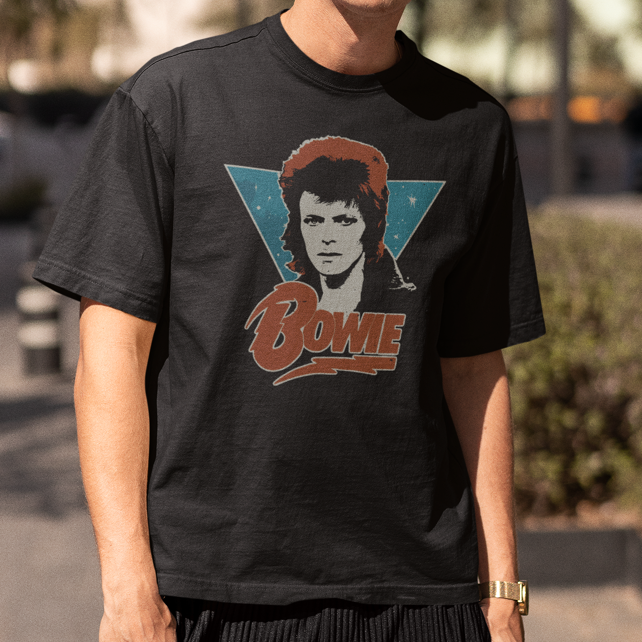 Camiseta Básica David Bowie Vintage Rock