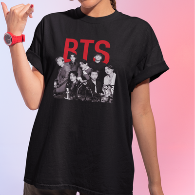 Camiseta Básica BTS P&B Group Boys