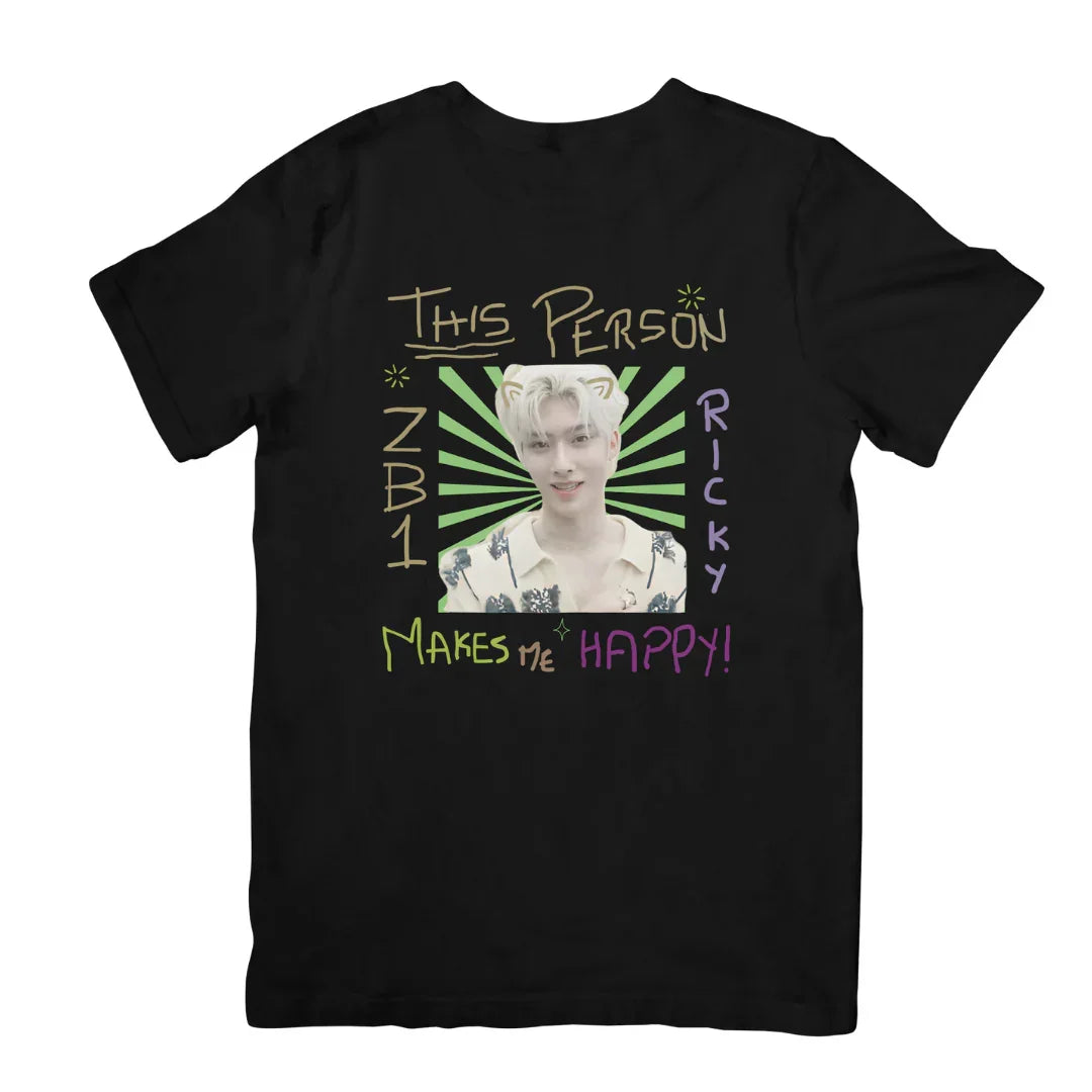 Camiseta Básica Zerobaseone This Person-PRETO