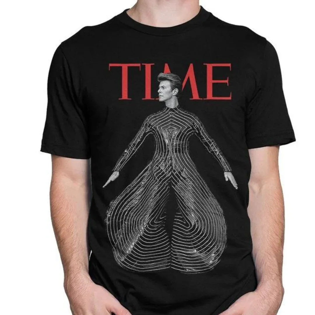 Camiseta Básica David Bowie Time Preto