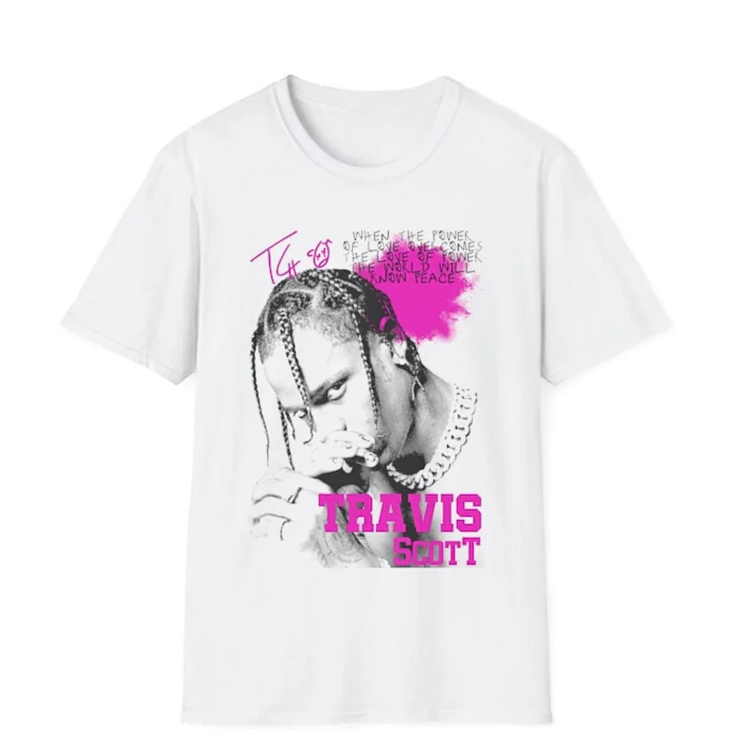Camiseta Básica Travis Scott 00's Hip Hop Branco