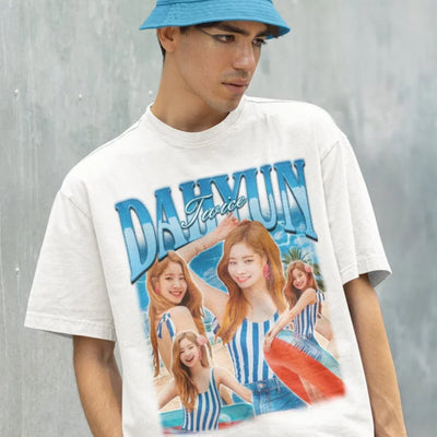Camiseta Básica Twice Dahyun Retro - branco