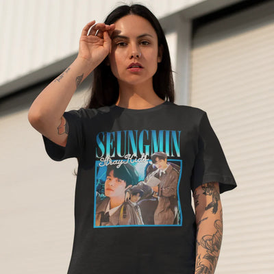 Camiseta Básica Stray Kids Seungmin Retro