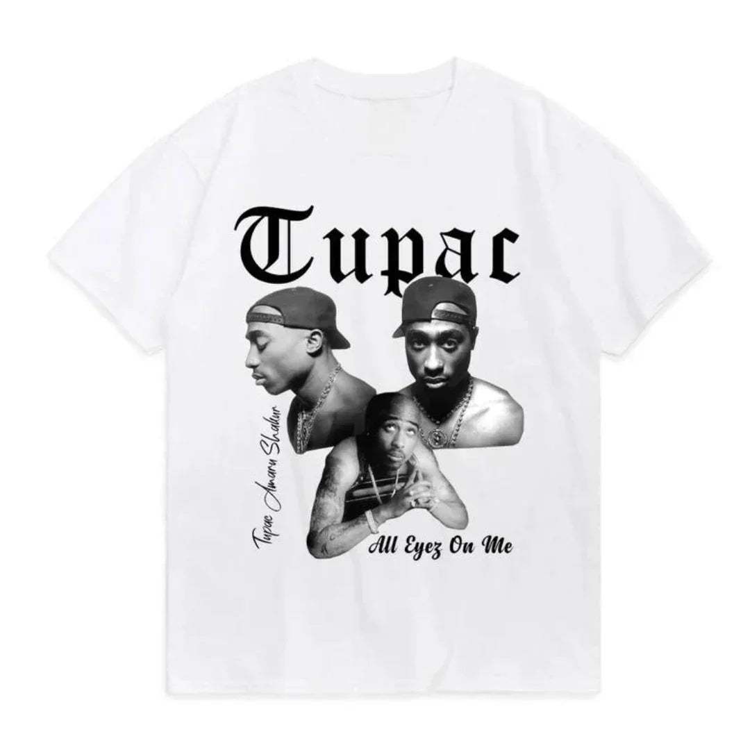 Camiseta Básica Tupac Vintage-BRANCO