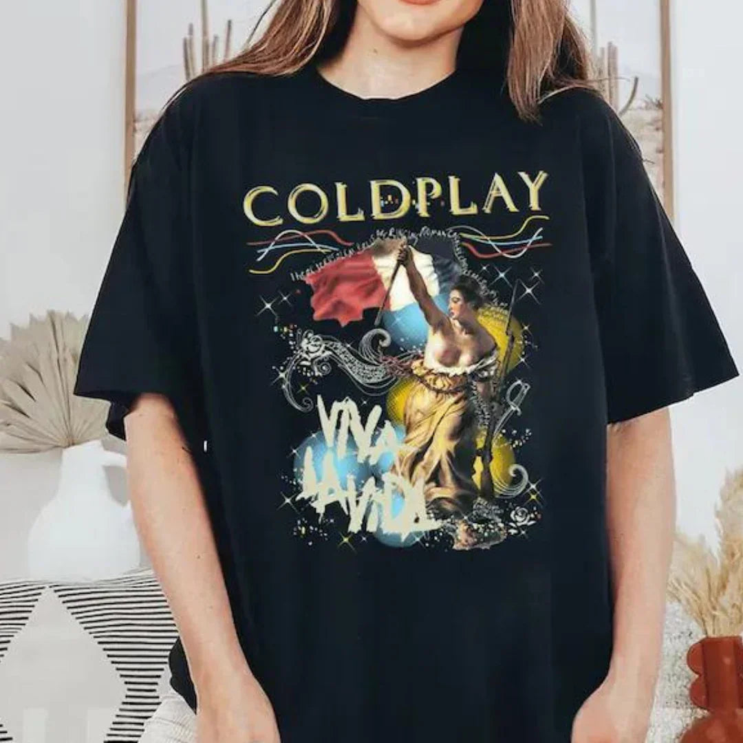 Camiseta Básica Coldplay Viva La Vida-PRETO