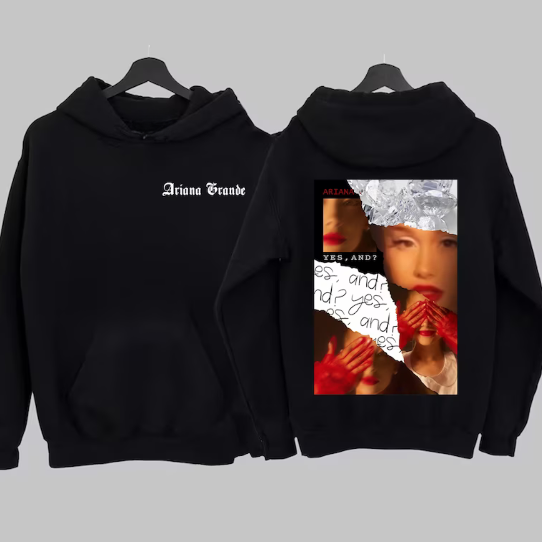 Moletom Canguru Ariana Grande Yes, And Collab - Preto