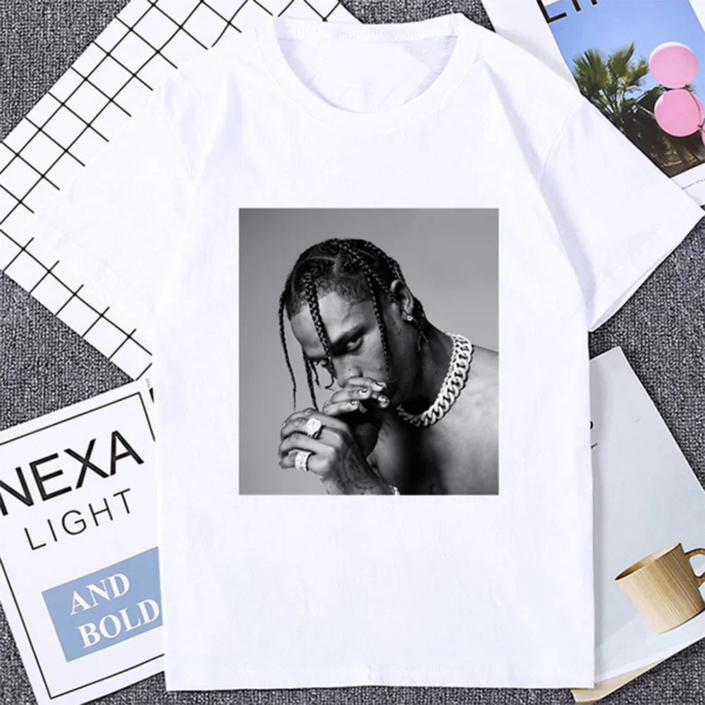 Camiseta Básica Face Travis Scott Branco