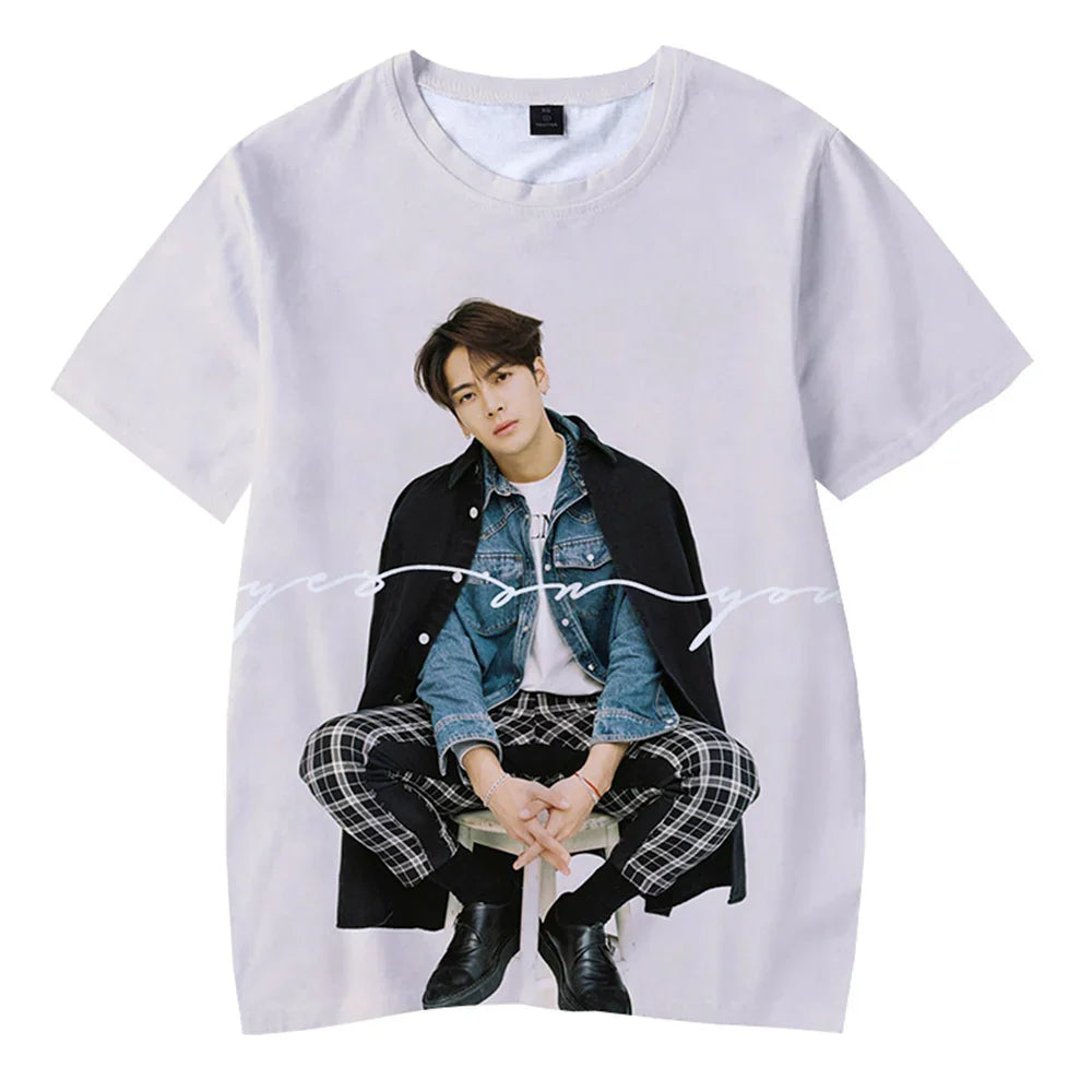 Camiseta Básica GOT7 Jackson Wang Style - branco