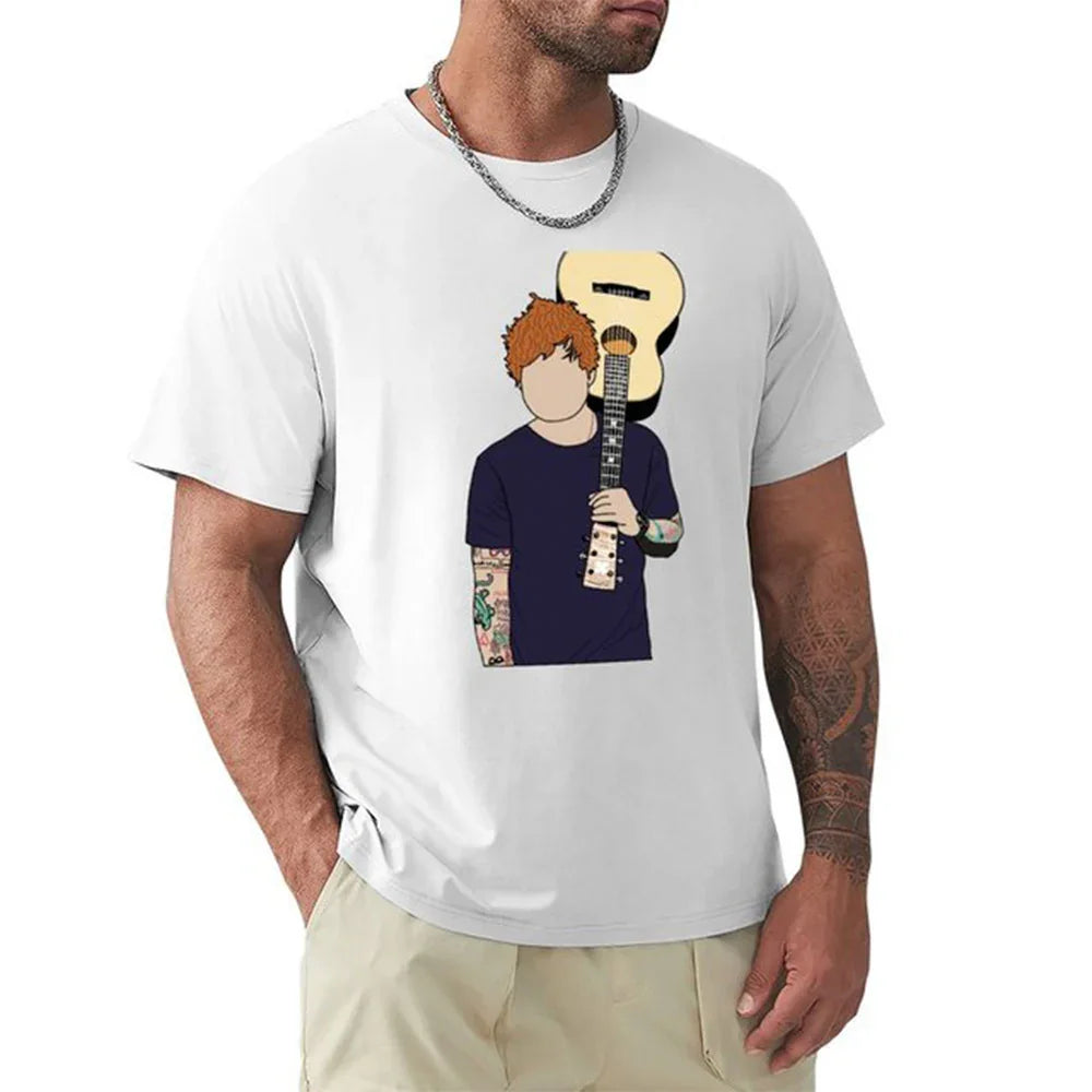 Camiseta Básica Ed Sheeran No Face Violão Branco