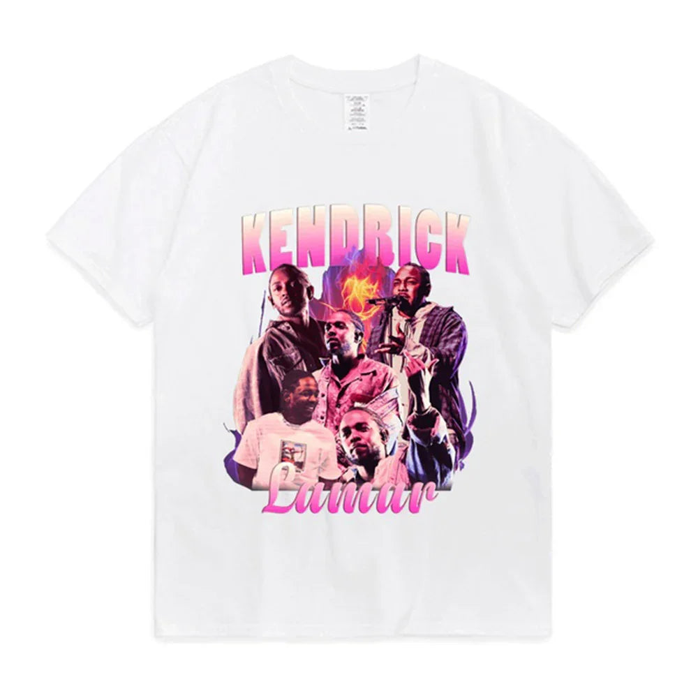 Camiseta Básica Kendrick Lamar Pink Style Branco