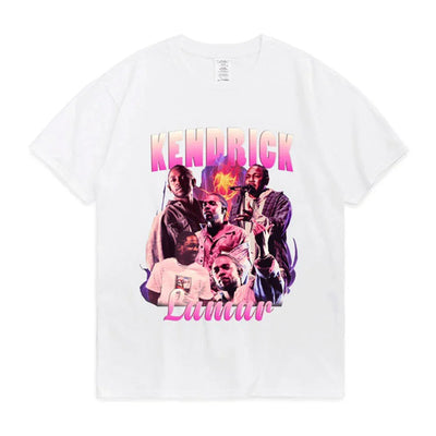 Camiseta Básica Kendrick Lamar Pink Style Branco