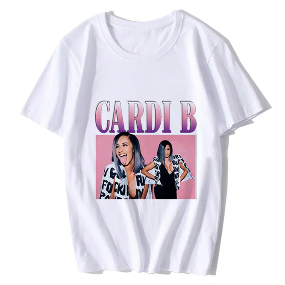 Camiseta Básica Cardi B Fuck Branco