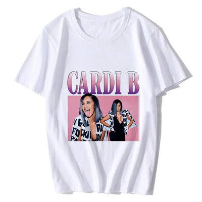 Camiseta Básica Cardi B Fuck Branco