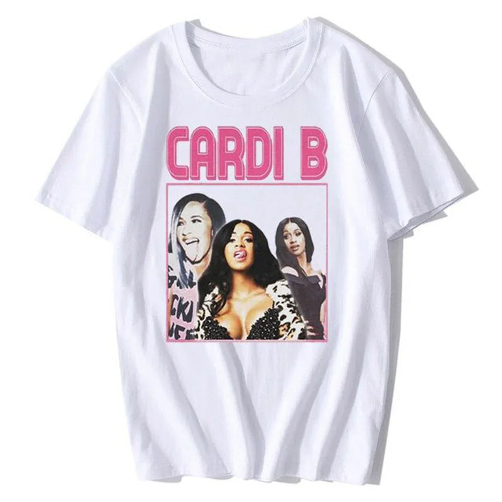Camiseta Básica Cardi B Singer Branco