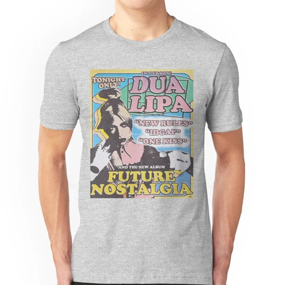 Camiseta Básica Dua Lipa Vintage Cinza 