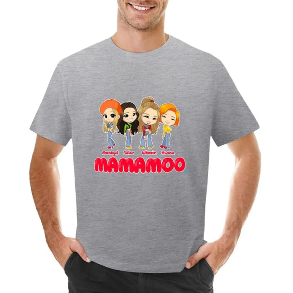 Camiseta Básica Cartoon Mamamoo -  cinza