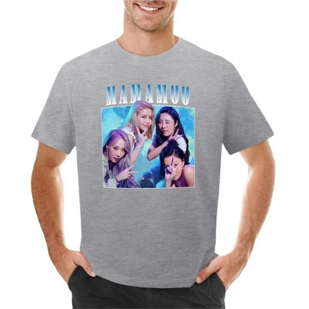 Camiseta Básica Mamamoo Group - cinza