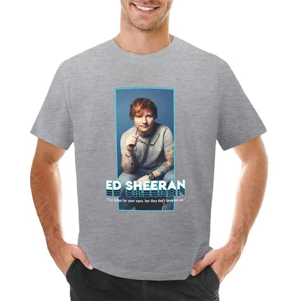Camiseta Básica Ed Sheeran Casual Cinza 