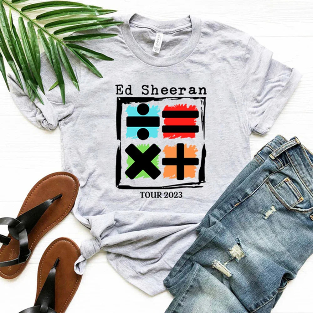 Camiseta Básica Ed Sheeran Tour 2023 Cinza 
