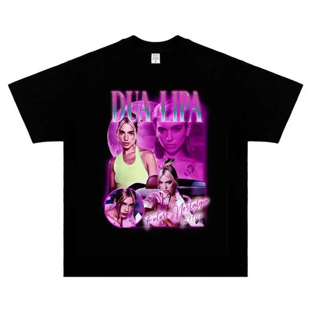 Camiseta Básica Dua Lipa Future Nostalgia Preto