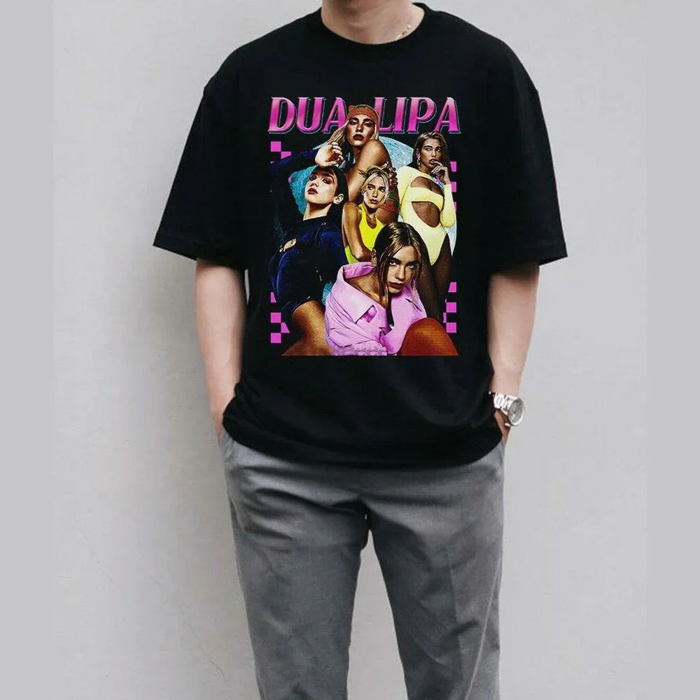 Camiseta Básica Dua Lipa Styles Preto