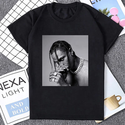 Camiseta Básica Face Travis Scott Preto