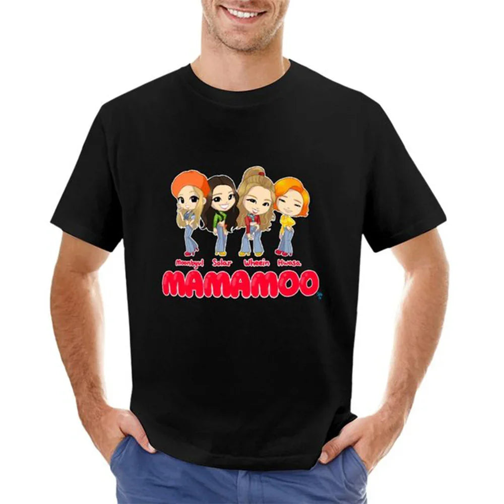 Camiseta Básica Cartoon Mamamoo - preto