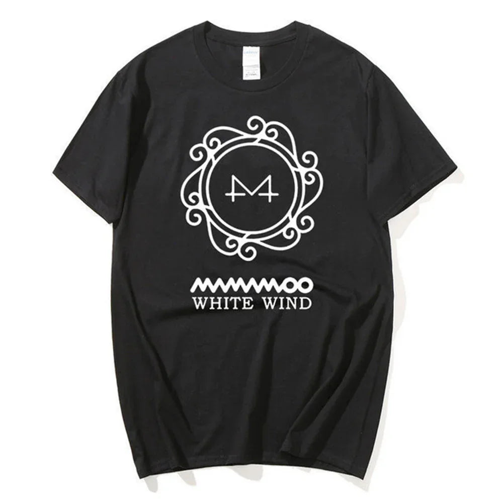 Camiseta Básica Mamamoo White Wind - preto