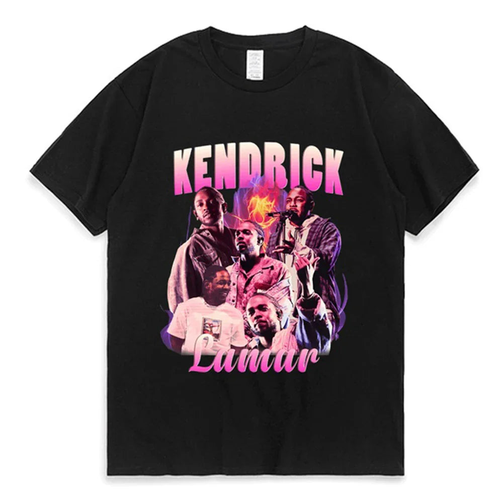 Camiseta Básica Kendrick Lamar Pink Style Preto
