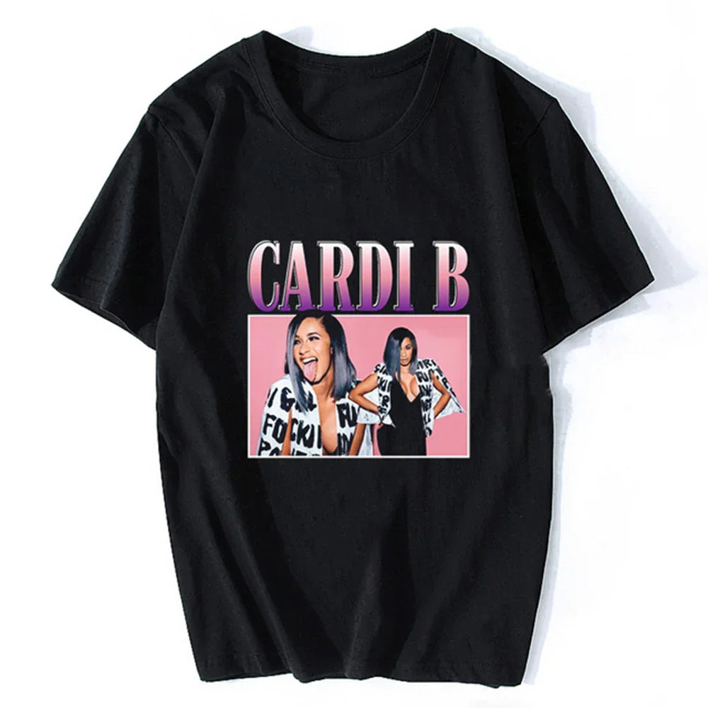 Camiseta Básica Cardi B Fuck Preto