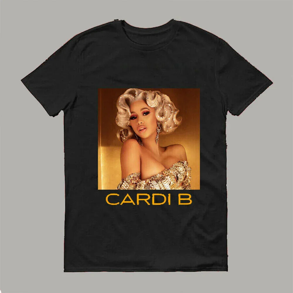 Camiseta Básica Cardi B Golden Preto
