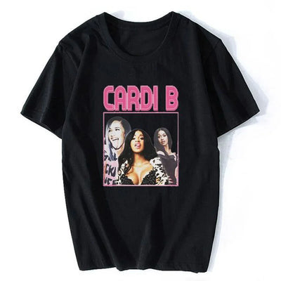Camiseta Básica Cardi B Singer Preto